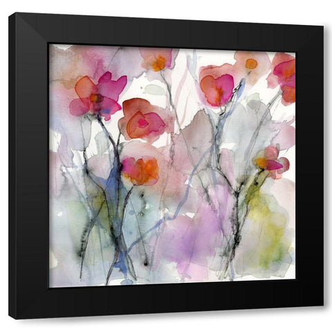 Dream of Flowers II Black Modern Wood Framed Art Print by Quin, Marabeth