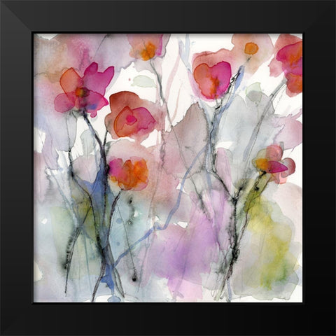 Dream of Flowers II Black Modern Wood Framed Art Print by Quin, Marabeth