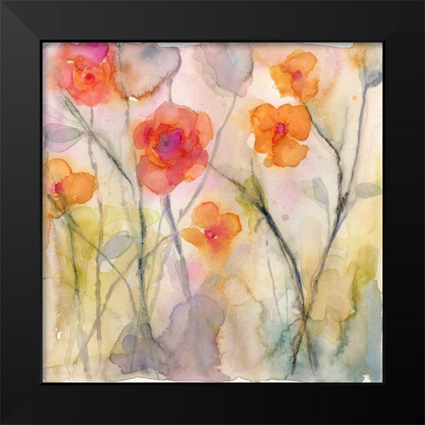 Dream of Flowers V Black Modern Wood Framed Art Print by Quin, Marabeth