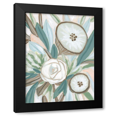 Sage Bouquet I Black Modern Wood Framed Art Print by Vess, June Erica