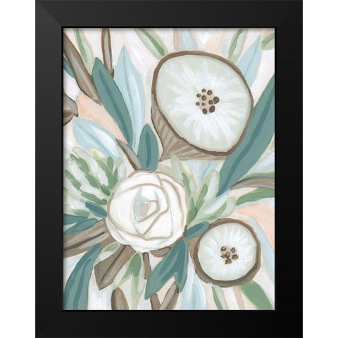 Sage Bouquet I Black Modern Wood Framed Art Print by Vess, June Erica