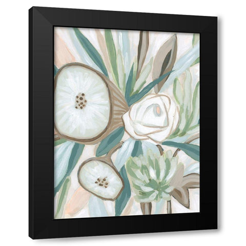 Sage Bouquet II Black Modern Wood Framed Art Print by Vess, June Erica