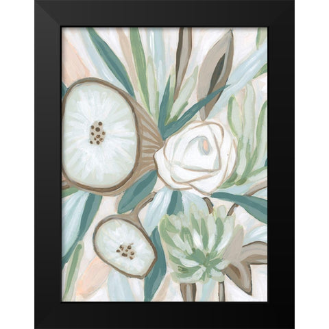 Sage Bouquet II Black Modern Wood Framed Art Print by Vess, June Erica