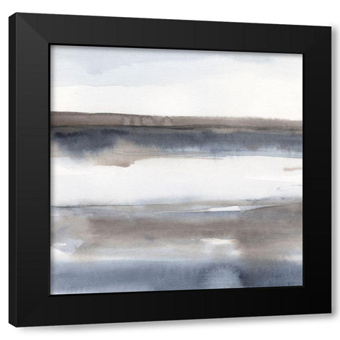 Blue-Grey Seas I Black Modern Wood Framed Art Print with Double Matting by Harper, Ethan