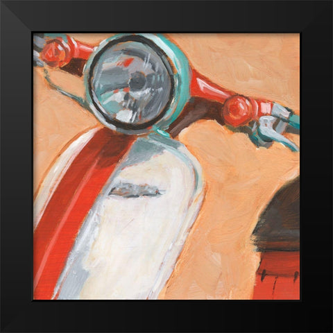 Retro Scooter III Black Modern Wood Framed Art Print by Harper, Ethan