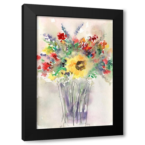 Fancy that Bouquet II Black Modern Wood Framed Art Print with Double Matting by Dixon, Samuel