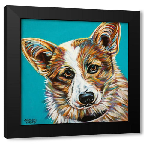 Corgi Cuteness I Black Modern Wood Framed Art Print with Double Matting by Vitaletti, Carolee