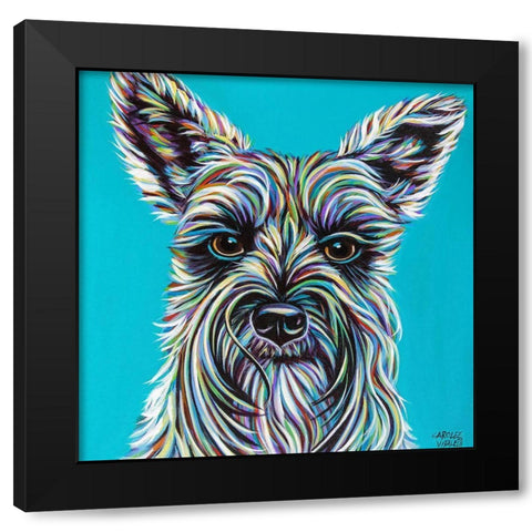 Colorful Schnauzer Black Modern Wood Framed Art Print by Vitaletti, Carolee