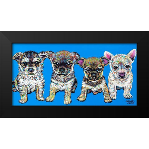 Chihuahua Pups Black Modern Wood Framed Art Print by Vitaletti, Carolee