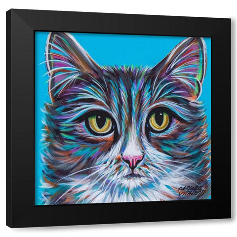 Pastel Cats I Black Modern Wood Framed Art Print by Vitaletti, Carolee