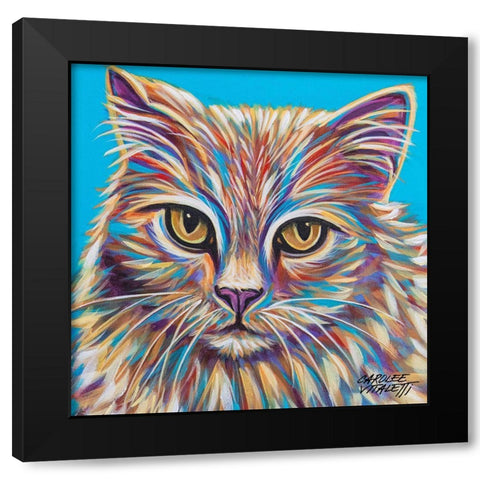 Pastel Cats II Black Modern Wood Framed Art Print with Double Matting by Vitaletti, Carolee
