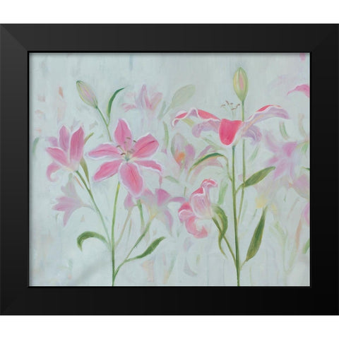 Dancing Pink Trio I Black Modern Wood Framed Art Print by Iafrate, Sandra
