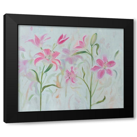 Dancing Pink Trio II Black Modern Wood Framed Art Print by Iafrate, Sandra