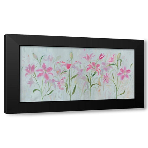 Dancing Pink Trio III Black Modern Wood Framed Art Print by Iafrate, Sandra