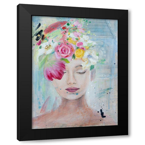 Femme Fleur I Black Modern Wood Framed Art Print by Iafrate, Sandra