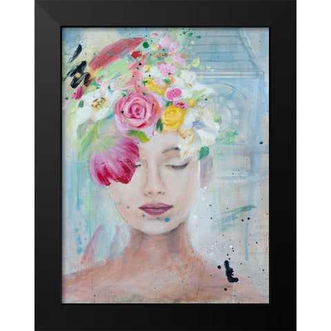 Femme Fleur I Black Modern Wood Framed Art Print by Iafrate, Sandra