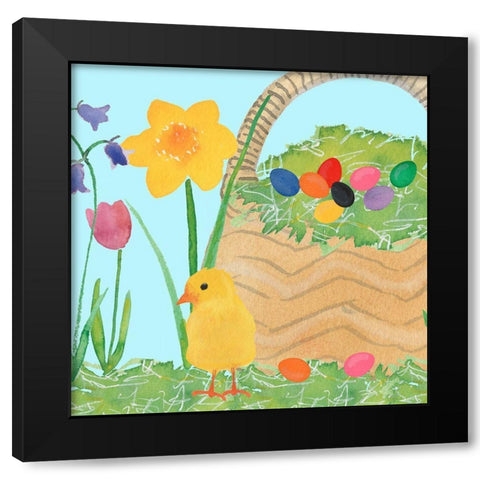 Easter Basket Time I Black Modern Wood Framed Art Print with Double Matting by Longley, Alicia