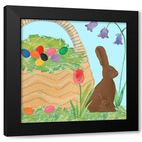 Easter Basket Time II Black Modern Wood Framed Art Print with Double Matting by Longley, Alicia