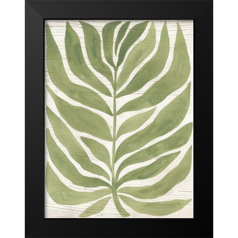 Driftwood Palm Leaf I Black Modern Wood Framed Art Print by Vess, June Erica