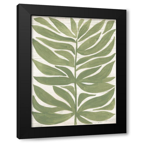 Driftwood Palm Leaf II Black Modern Wood Framed Art Print with Double Matting by Vess, June Erica