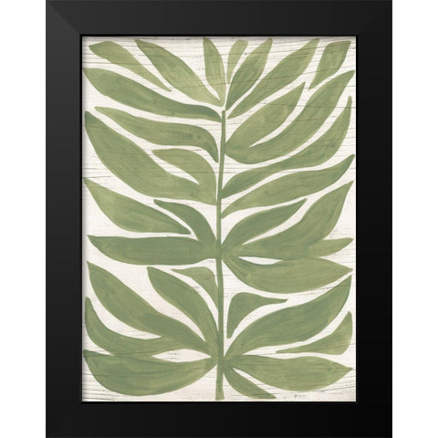 Driftwood Palm Leaf II Black Modern Wood Framed Art Print by Vess, June Erica