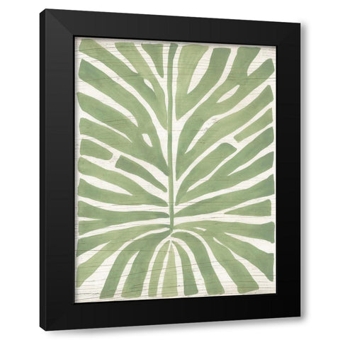 Driftwood Palm Leaf III Black Modern Wood Framed Art Print with Double Matting by Vess, June Erica