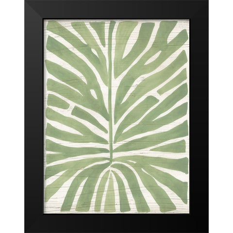 Driftwood Palm Leaf III Black Modern Wood Framed Art Print by Vess, June Erica
