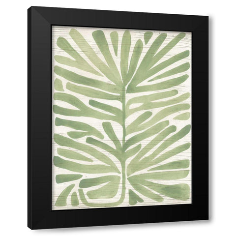 Driftwood Palm Leaf IV Black Modern Wood Framed Art Print by Vess, June Erica