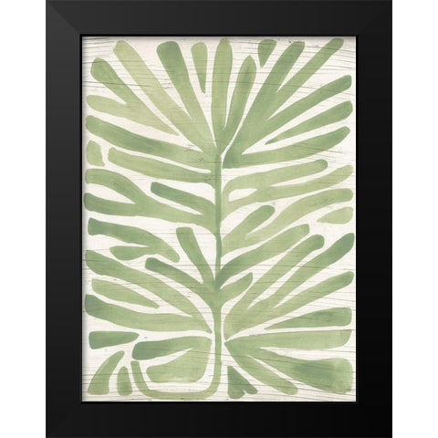 Driftwood Palm Leaf IV Black Modern Wood Framed Art Print by Vess, June Erica
