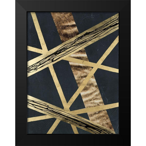 Scaffolds II in Gold Black Modern Wood Framed Art Print by Lam, Vanna
