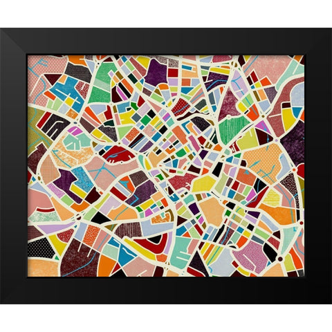 Modern Birmingham Map Black Modern Wood Framed Art Print by Galapon, Nikki