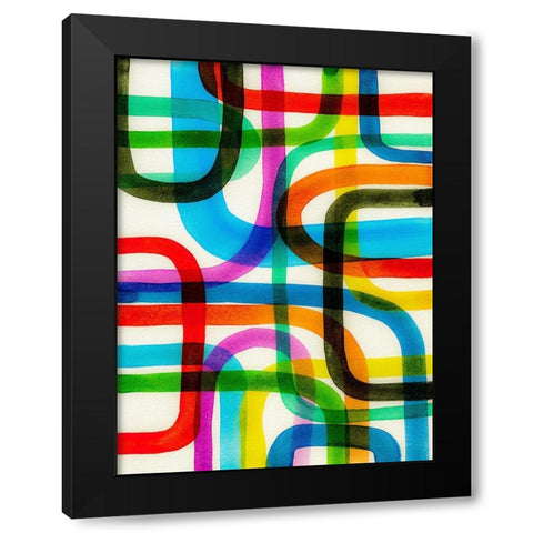 Overlapping I Black Modern Wood Framed Art Print by Galapon, Nikki