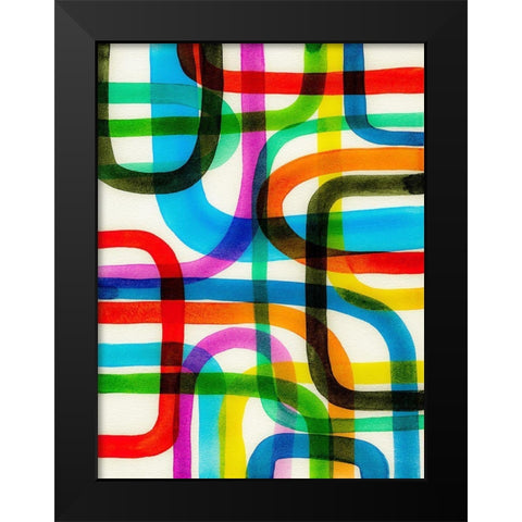 Overlapping I Black Modern Wood Framed Art Print by Galapon, Nikki