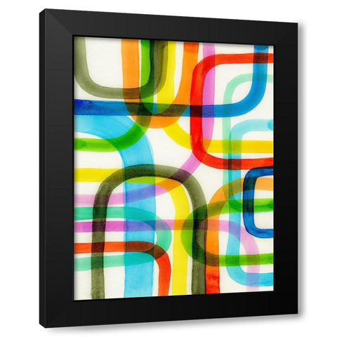 Overlapping II Black Modern Wood Framed Art Print with Double Matting by Galapon, Nikki