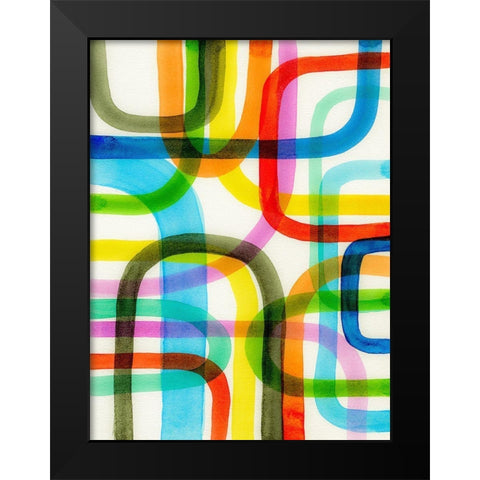 Overlapping II Black Modern Wood Framed Art Print by Galapon, Nikki