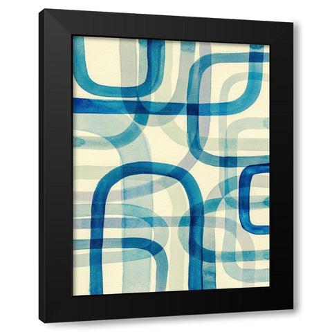 Overlapping IV Black Modern Wood Framed Art Print with Double Matting by Galapon, Nikki