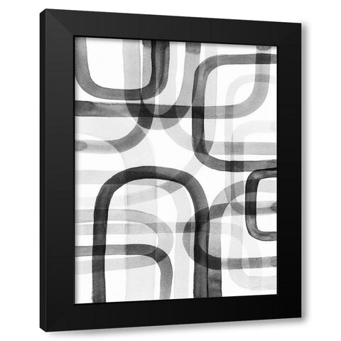 Overlapping VI Black Modern Wood Framed Art Print by Galapon, Nikki