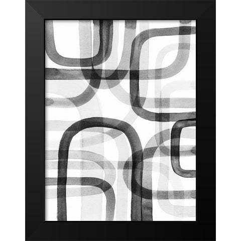 Overlapping VI Black Modern Wood Framed Art Print by Galapon, Nikki