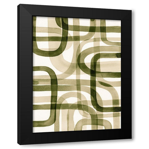 Overlapping VII Black Modern Wood Framed Art Print by Galapon, Nikki