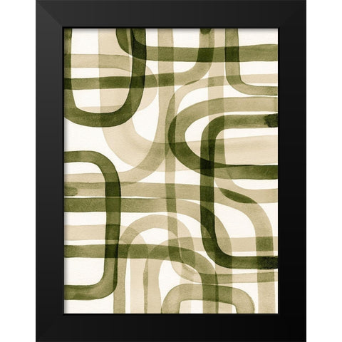 Overlapping VII Black Modern Wood Framed Art Print by Galapon, Nikki