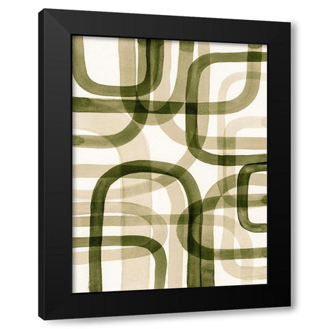 Overlapping VIII Black Modern Wood Framed Art Print with Double Matting by Galapon, Nikki