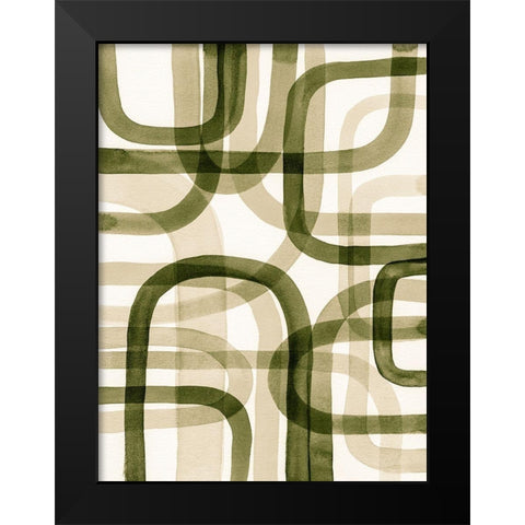 Overlapping VIII Black Modern Wood Framed Art Print by Galapon, Nikki