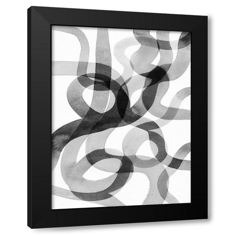 Meander I Black Modern Wood Framed Art Print with Double Matting by Galapon, Nikki