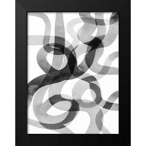 Meander I Black Modern Wood Framed Art Print by Galapon, Nikki