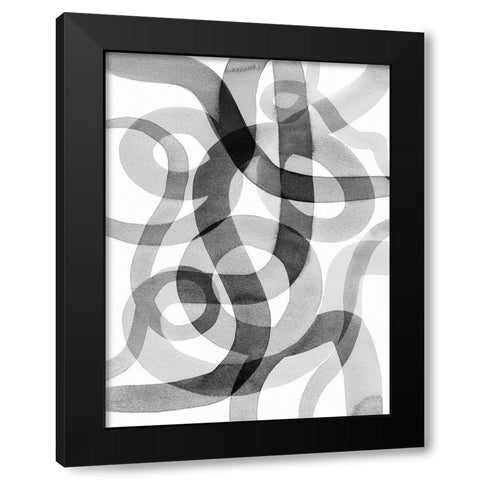 Meander II Black Modern Wood Framed Art Print with Double Matting by Galapon, Nikki