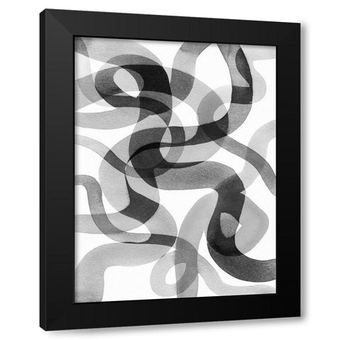 Meander IV Black Modern Wood Framed Art Print with Double Matting by Galapon, Nikki