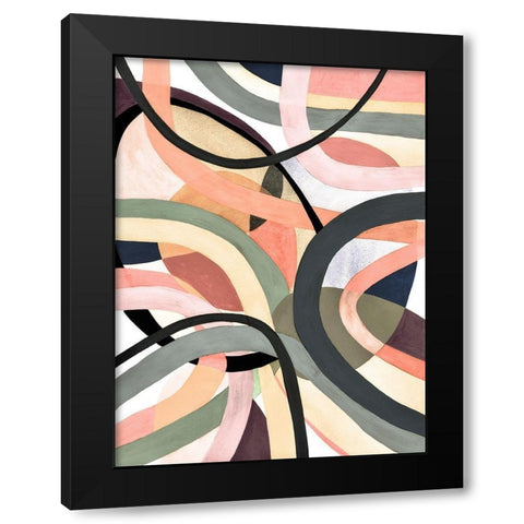 Pastel Tangle II Black Modern Wood Framed Art Print by Galapon, Nikki