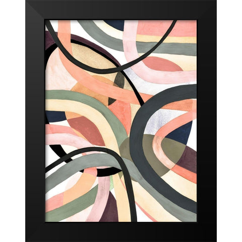 Pastel Tangle II Black Modern Wood Framed Art Print by Galapon, Nikki