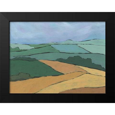 Blocked Topography II Black Modern Wood Framed Art Print by Moore, Regina