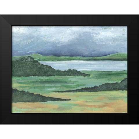 Striated Terrain II Black Modern Wood Framed Art Print by Moore, Regina